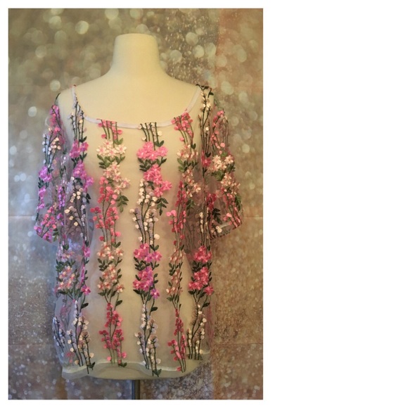 Cottagecore style. NWT Boohoo Plus Claire Floral Embroidered Shell 20 - Picture 4 of 7